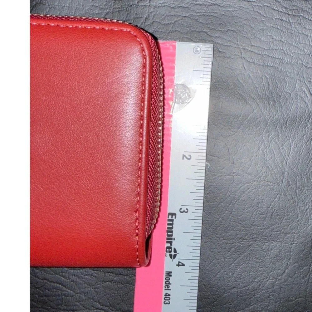 CXL by Christian Lacroix Red Embossed Logo Zip Around Wristlet Wallet NWT